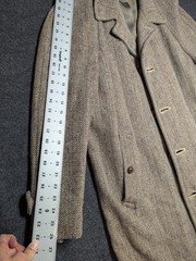 Vtg 1950s John Wanamaker Coat 100% Wool Harris Tweed Handwoven Scotland Brown XL