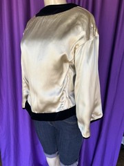 TRUE VINTAGE Black Velvet Swing Capelet Wide 3/4 Sleeves *Size S