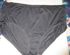 vintage FIT FOR ME BLACK size 12 shiny stretch poly nylon HI LEG SISSY panties