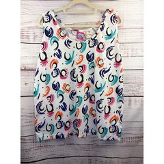 Justin Allen Xtra Vintage 90s Abstract Print Tank Top White MultiColor 20W NWT