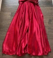Vintage Jessica Mcclintock Charmeuse Gown, 2002 XS S Small Mermaid Red Silk Look