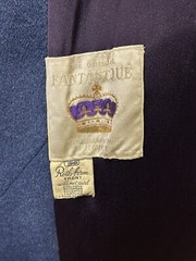 Vintage 50’s Blue Wool Open Front Collar Full Length Dress Coat