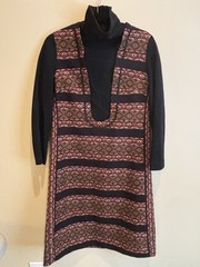 Vintage 1970s Trends by Jerrie Lurie Tapestry Sweater Dress — Size 14
