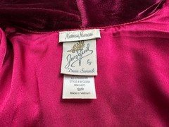 Vintage Jonquil Diane Samandi Bordeaux Stretch Velvet & Satin Robe Neiman Marcus