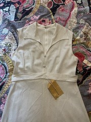 NWT Vintage Silver Lurex Maxi Gown Deadstock 1960s-70s Metallic Knit Dress Sz 6