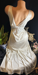 Vtg Silky Frosted Nightie Dress Nightgown Negligee Gown Silky Soft Dress S