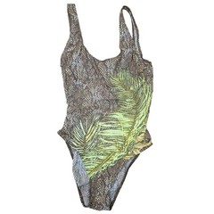 Vintage Solar Made in Germany Snakeskin Palm Leaf One Piece Swimsuit Size 7/8