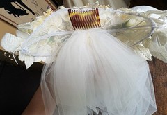 Vintage Renaissance 70’s Victorian Edwardian Wedding Dress Train Size 2/4P +VEIL