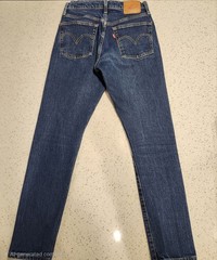 Vtg Style Big E Levi’s 501 S Red Label Skinny Button Fly Embroidered SZ 26/28!