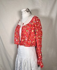 Vintage 60s 70s Denise Are Here School Teacher Button Top Flowy Cardigan