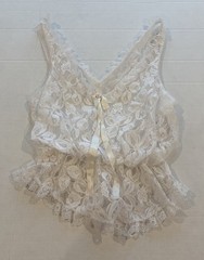 Vintage Tosca Lingerie Ivory Lace Camisole Coquette Cottagecore Bridal Sheer L