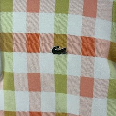 RARE Lacoste VTG Gingham Slim Fit Polo 4 Fits S Preppy Tenniscore Y2K Coquette