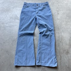 Vintage 70s Maverick Bell Bottom Pants Velvet Blue Corduroy Hippie Scovill Flare