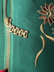 Embroidered Cottagecore Folk Jacket Vintage 90s Green Floral Zip Up Small