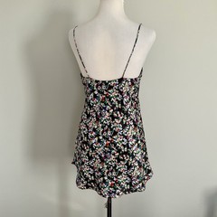 VTG Lingerie Short Nightie/Cami With Matching Gown Black Floral SM Laura Adam’s
