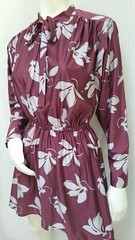 Vintage 1960’s TONI TODD Dark Purple & Gray Jersey Knit DRESS – Size S/M – EUC