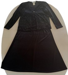 Vintage Another Thyme Black Velvet Maxi Dress W/Jacket Sz 10 Dark Romance Goth