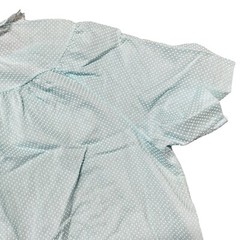 Vintage 1960s Robins Egg Blue Swiss Dot Lace Snap Housecoat