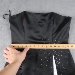 Vintage 80s Gunne Sax Jessica McClintock Black Crystal Prom Party Dress Size 5
