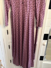 Vintage Terri Petites Purple Floral Print Zipper Dress With Peter Pan Collar