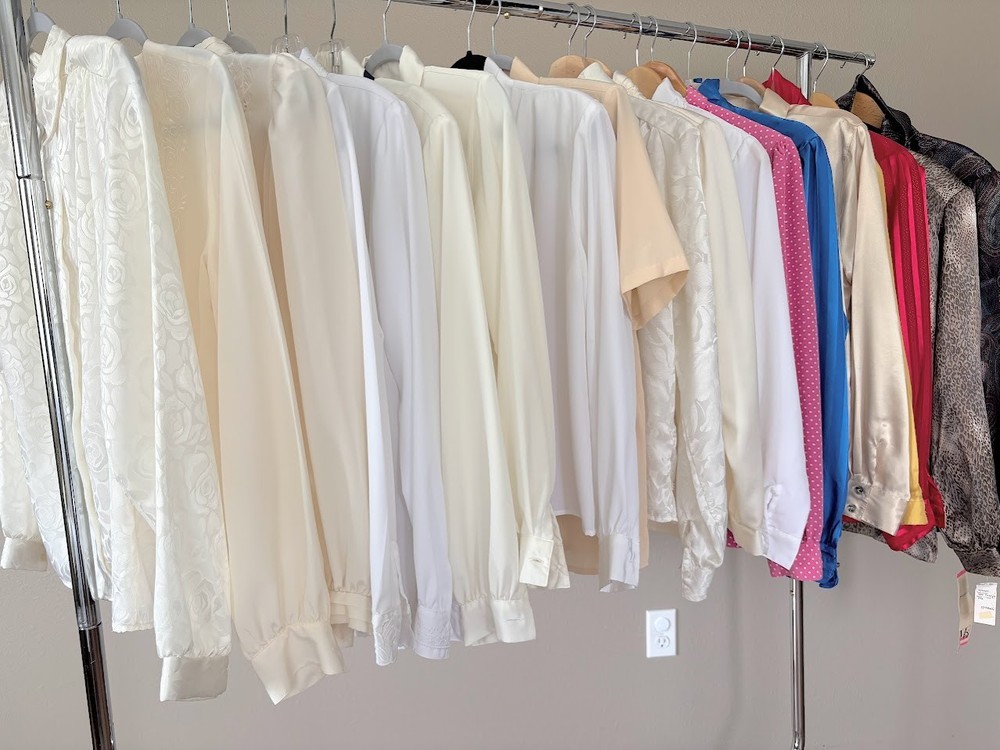 19pc lot Vintage Secretary Blouse lot Various sizes