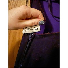 Vintage Color Shift Y2K Steppin Out Red/Purple Slip Dress with Spaghetti Straps