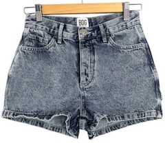 BDG Womens High Rise Carpenter Denim Shorts Sz 25 Blue Acid Wash Retro Nostalgic