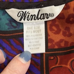 Winlar Vintage Color Block Animal Print Kaftan Moomoo One Size