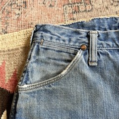 Vintage 1960s Distressed & Repaired Wrangler Denim Jeans Sz 26 x 30