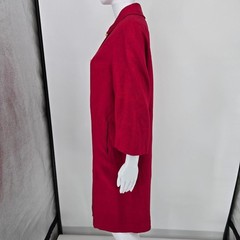 Vintage 1960s Bullock’s Wilshire Los Angeles Red Shantung Silk Mod Coat (L)