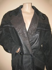 Vintage 80s Wilson’s 100% Leather/Suede Trench Coat Bomber Jacket Petite XS PXS