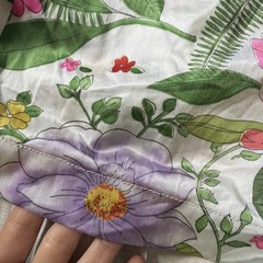 Vintage Vanity Fair Floral Print Antron III Nylon Long House Dress Size Small