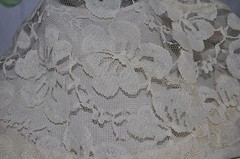 VINTAGE IVORY LACE ELEGANT MISS CA WEDDING FORMAL DRESS matching jacket SMALL
