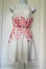 Vtg Y2K 90s 00s Candies Dress Sz S or M Sheer Flowy Coquette Watercolor