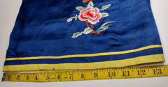 20S 1930s Chinese Silk Pants 1920s Antique Embroidery Royal Blue High Waist
