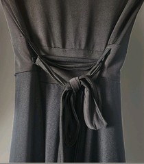 Vintage Y2K Bebe Dress Gothic Black with Tie Neck & Back. Size XS