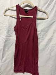 Vtg 90s WET SEAL L Burgundy Cotton Tank Top Y2K Good Condition