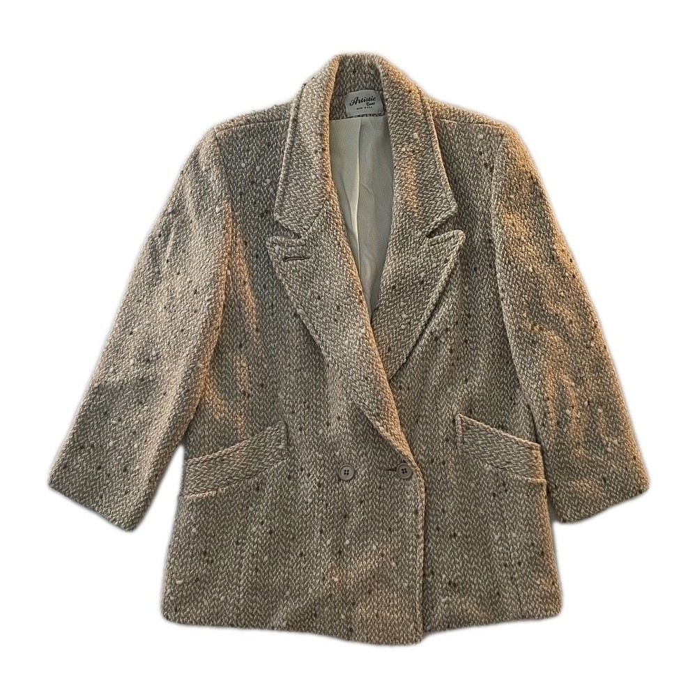 Vintage Tan & Cream Artistic Coat – Size L