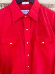 Vintage Ranchwear Red Western Snap Shirt USA Made Pearl Snaps Women’s M