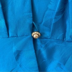 Vintage D’Ore Silk Sequin Beaded Women’s Blue Embellished Jacket size 14