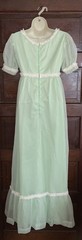 60s 70s Mint Green Dotted Swiss Empire Waist Maxi Dress