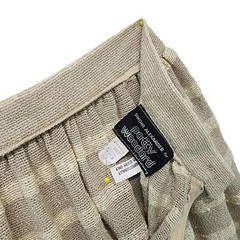 Womens Vintage Midi Skirt Tan Ivory Popcorn Stripe Size 7/8
