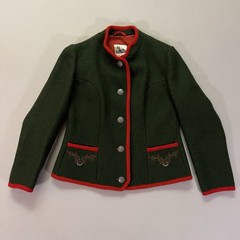 Vintage GU-TRA Austrian Walkjanker Wool Jacket Women 38 Trachten Green