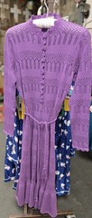 Vintage 70’s Miss Joann California Knit Crochet Dress Violet 10 NEW WITH TAGS