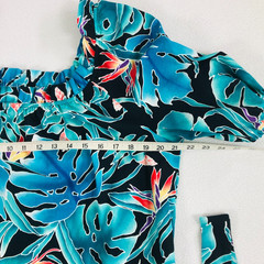 Vintage Hilo Hattie MuuMuu Dress MIDI Hawaiian Ruffle Bird Of Paradise Size M