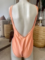 Vintage 80s Neon Graphic Colorblock Swimsuit High Cut One Piece M/L Racer Stripe
