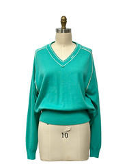 VINTAGE 1990s SEAFOAM FILA SWEATER | 1990s VINTAGE WOMEN’S TENNIS SWEATER