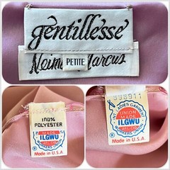 1980s Neiman Marcus Pink Sheer Ruffle Wrap Dress Ribbon Belt Petite Vintage