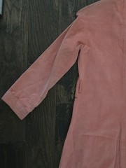 Vintage Samuel Robert Faux Suede Maxi Shirt Dress Salmon Pink Button Front Wms S