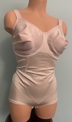 Vtg Glossy Stretch Satin Briefer Girdle All in One UW 36DD Bodysuit